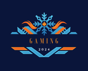 Heat - Snowflake Heating Cooling logo design