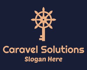 Caravel - Sea Wheel Key logo design