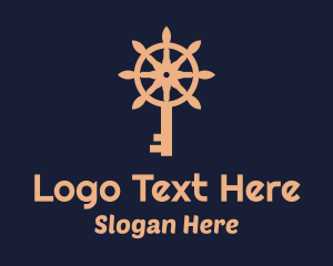 Steering Wheel - Sea Wheel Key logo design