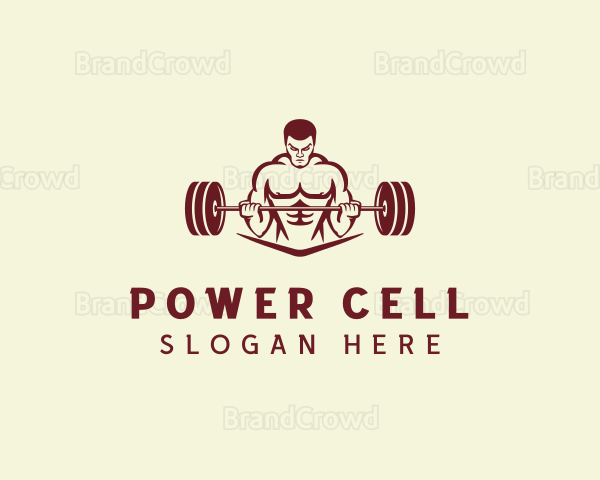 Weightlifter Muscle Workout Logo