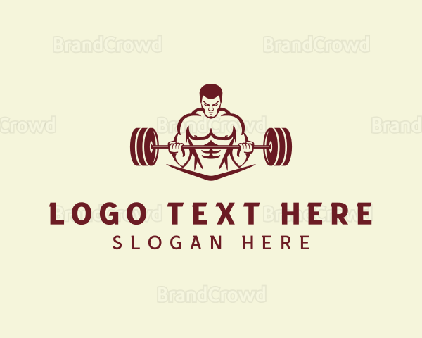 Weightlifter Muscle Workout Logo