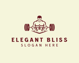 Weightlifter Muscle Workout Logo