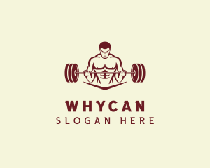 Weightlifter Muscle Workout Logo