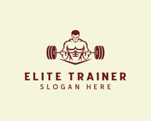 Weightlifter Muscle Workout logo design