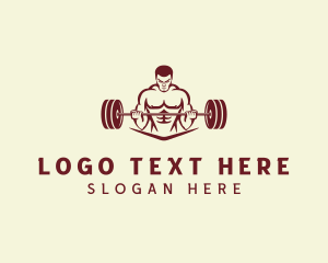 Weightlifter Muscle Workout Logo