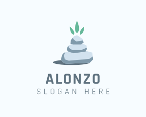 Wellness Stone Stack logo design