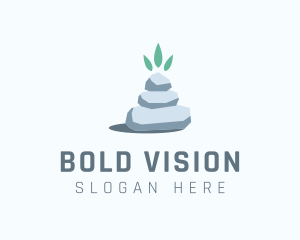 Wellness Stone Stack logo design