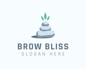 Wellness Stone Stack logo design