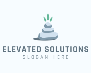 Wellness Stone Stack logo design