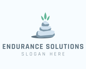 Wellness Stone Stack logo design