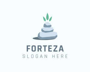 Wellness Stone Stack logo design