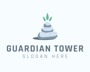 Wellness Stone Stack logo design