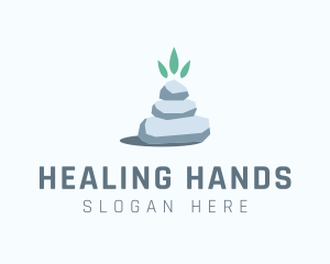 Wellness Stone Stack logo design