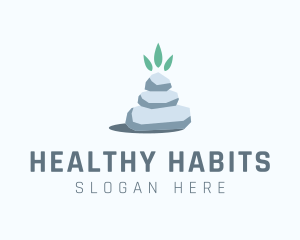 Wellness Stone Stack logo design