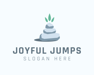 Wellness Stone Stack logo design