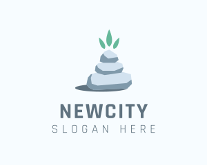 Wellness Stone Stack logo design