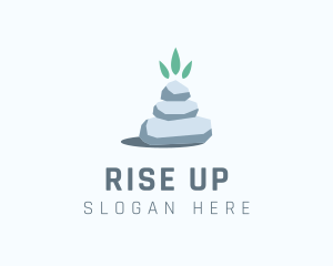 Wellness Stone Stack logo design