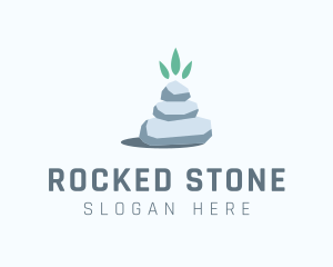 Wellness Stone Stack logo design