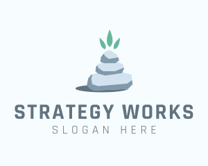 Wellness Stone Stack logo design