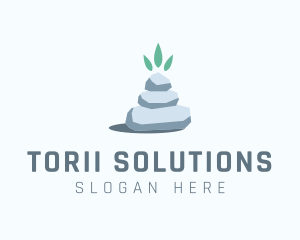 Wellness Stone Stack logo design