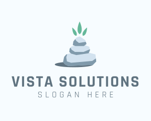 Wellness Stone Stack logo design