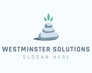 Wellness Stone Stack logo design