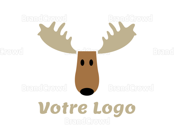 Moose Antlers Cartoon Logo