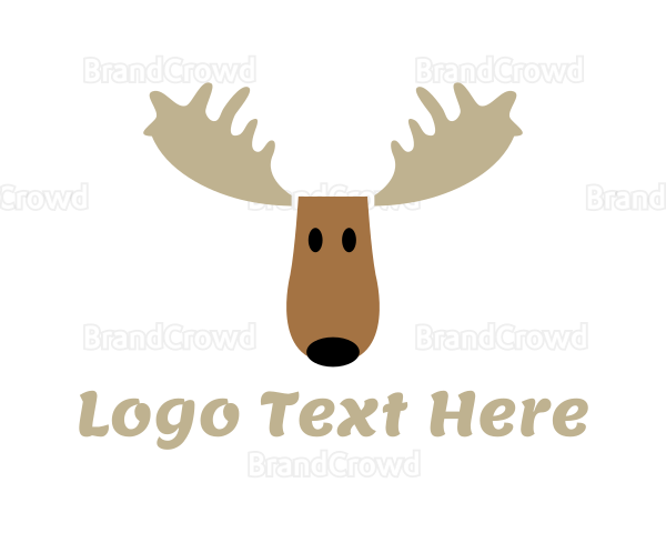 Moose Antlers Cartoon Logo