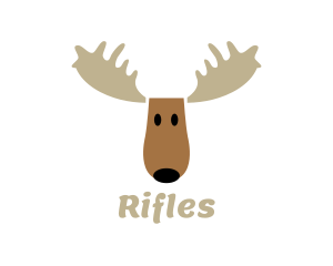 Moose Antlers Cartoon Logo