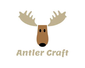 Moose Antlers Cartoon logo design