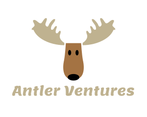 Moose Antlers Cartoon logo design