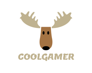 Christmas - Moose Antlers Cartoon logo design