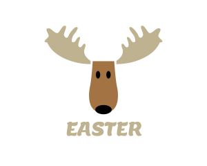 Antler - Moose Antlers Cartoon logo design