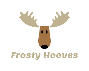 Moose Antlers Cartoon logo design