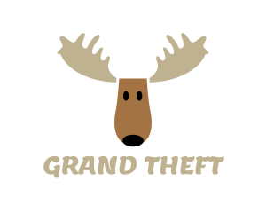 Canada - Moose Antlers Cartoon logo design