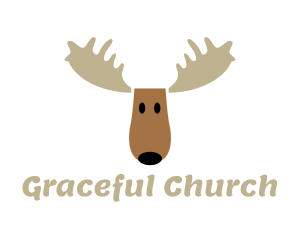 Deer - Moose Antlers Cartoon logo design