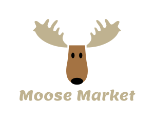 Moose - Moose Antlers Cartoon logo design