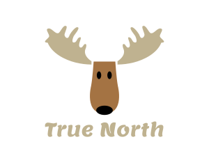 Moose Antlers Cartoon logo design