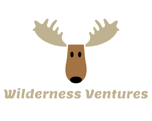 Moose Antlers Cartoon logo design