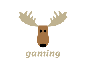 Alaska - Moose Antlers Cartoon logo design