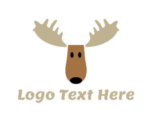 Moose Antlers Cartoon Logo