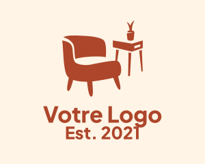 Furnishing - Modern Orange Interior logo design