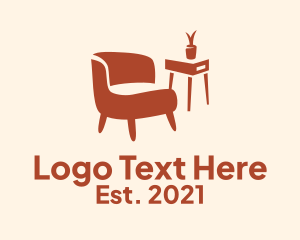 Room Decorator - Modern Orange Interior logo design