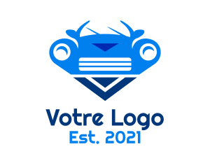 Racing - Blue Automobile Car logo design