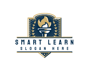 Education - Academy Education Torch logo design