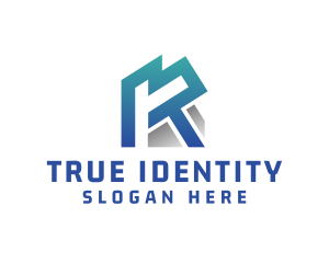 Identity - Gradient Bold K Outline logo design