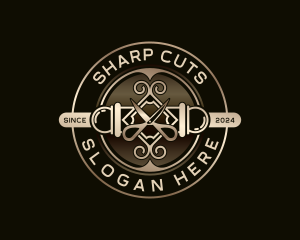 Cut - Barbershop Stylist Scissors logo design