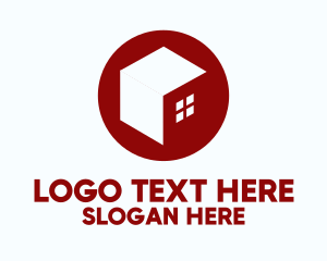 Tiny Home - Cube Minimalist House logo design