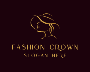 Fashion Hat Woman logo design