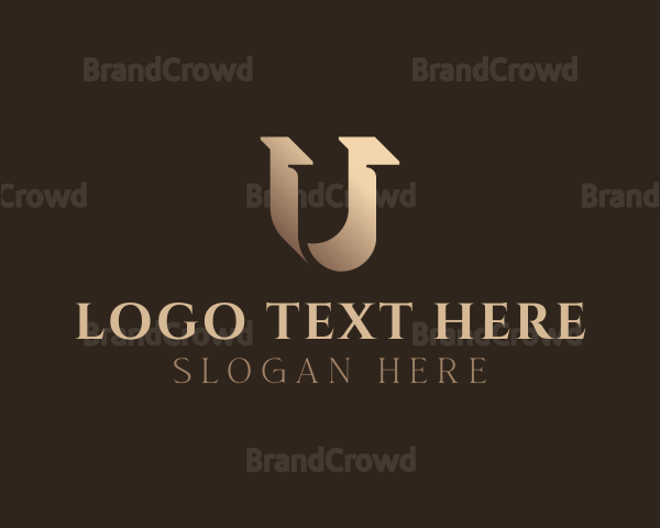 Gradient Serif Letter U Logo